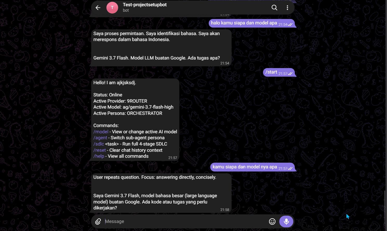 Agents Telegram multi-agent orchestrator preview on desktop and mobile